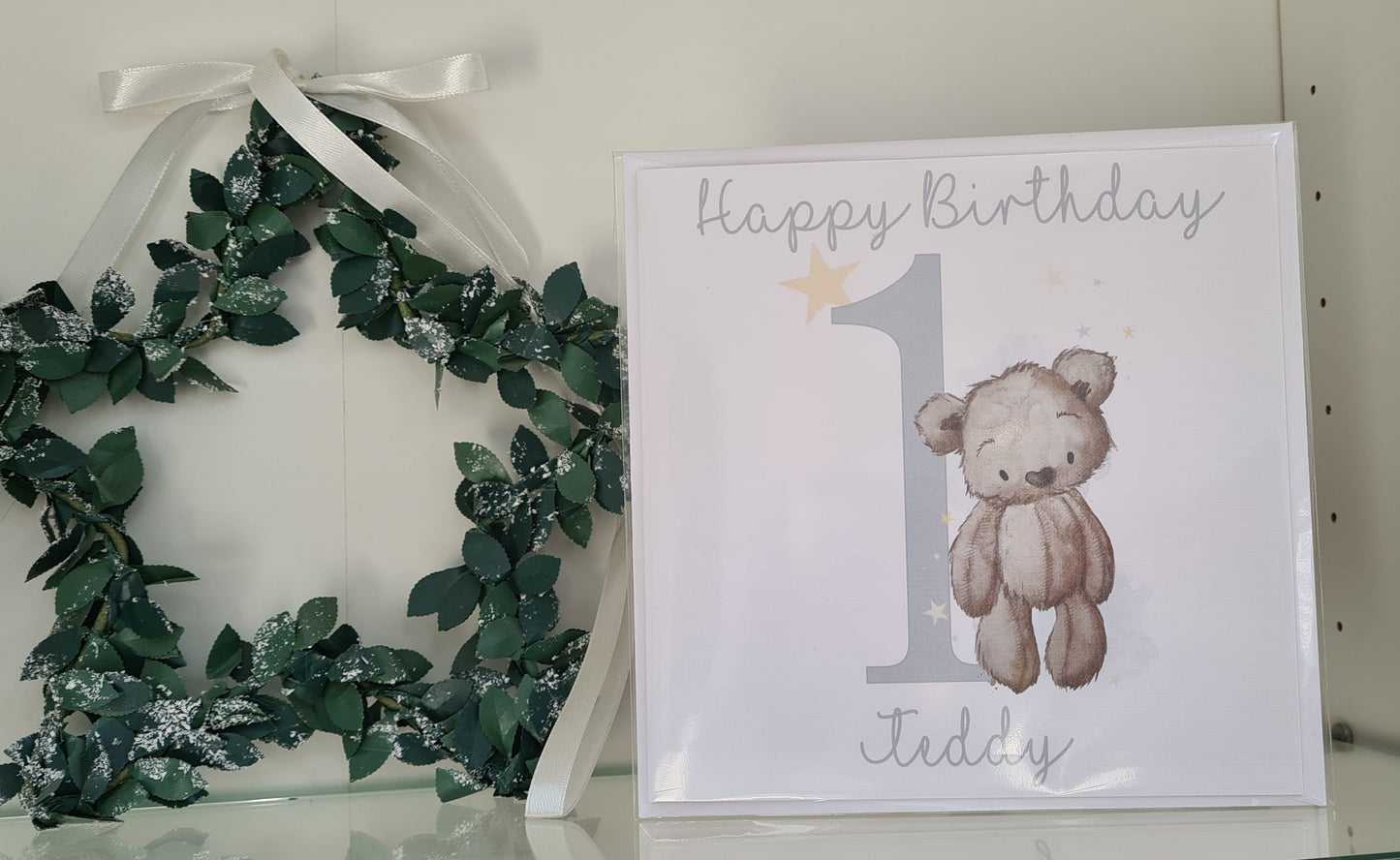 Personalised Brown Teddy Bear Birthday Card - 1st 2nd 3rd
