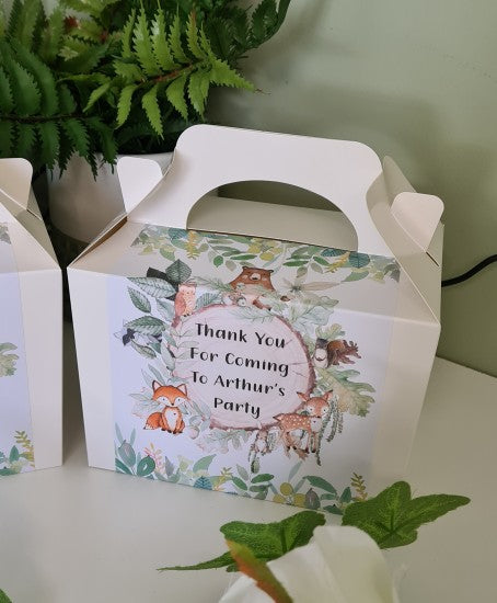 Woodland Animal Party Food Box - Personalised