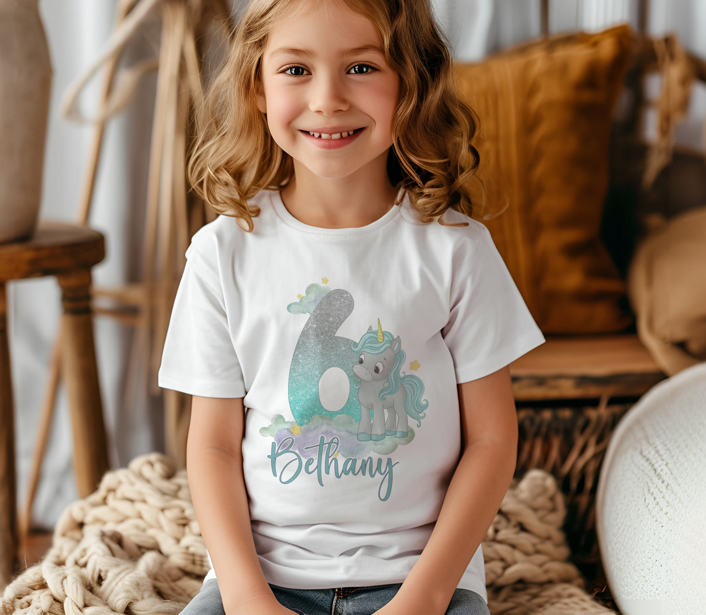 Personalised Birthday T-shirt, Unicorn, When I Wake Up Tee, Any Name