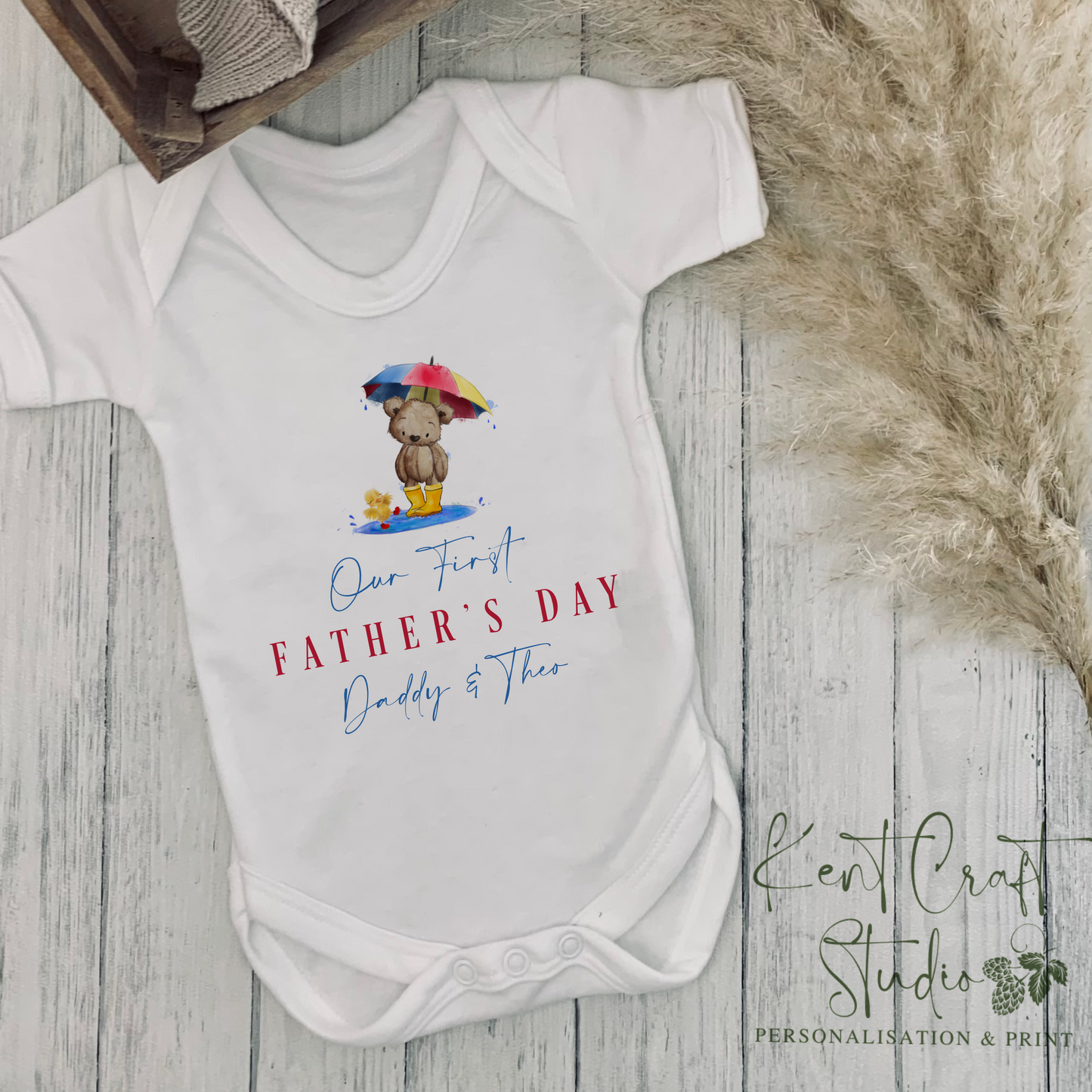 First Father’s Day Baby Vest, Teddy Bear Baby Grow, First Father’s Day Gift, 1st Father’s Day