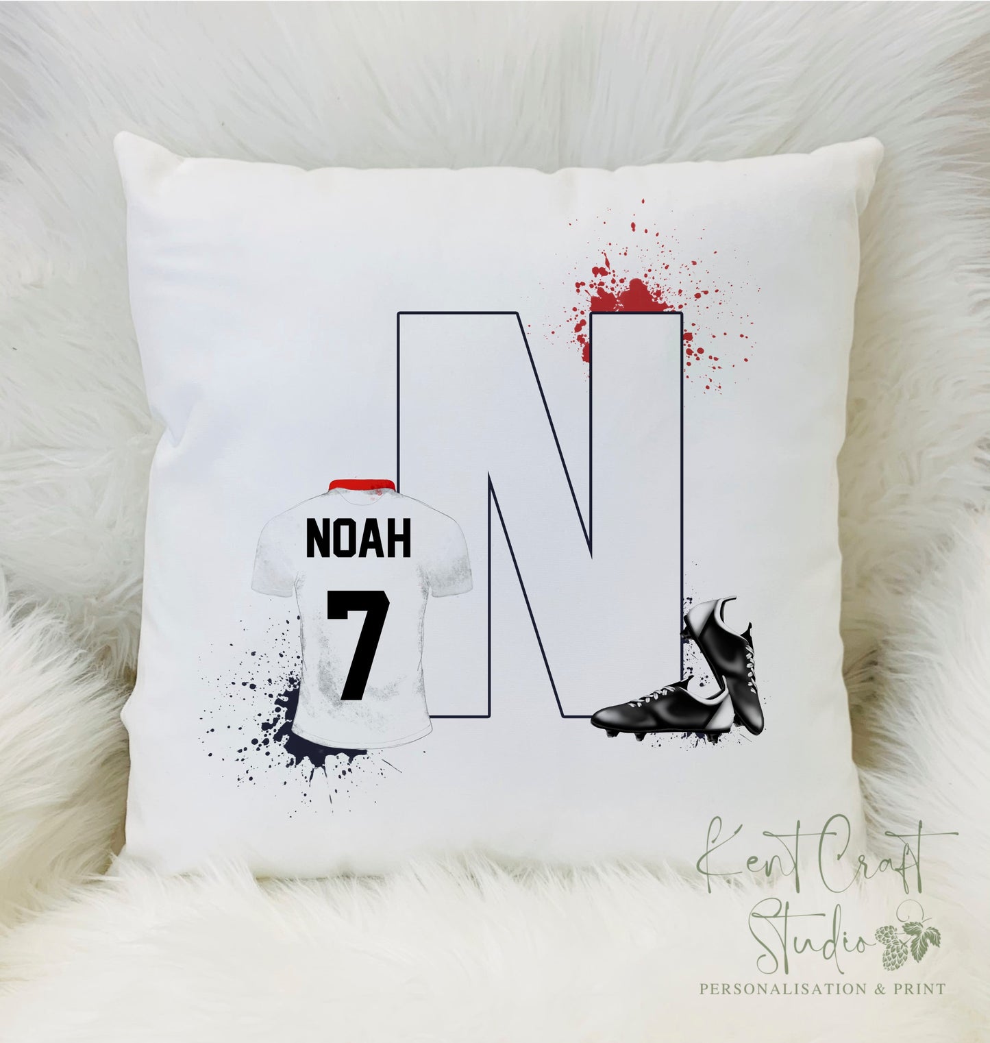 Personalised Football Initial Name Room Cushion