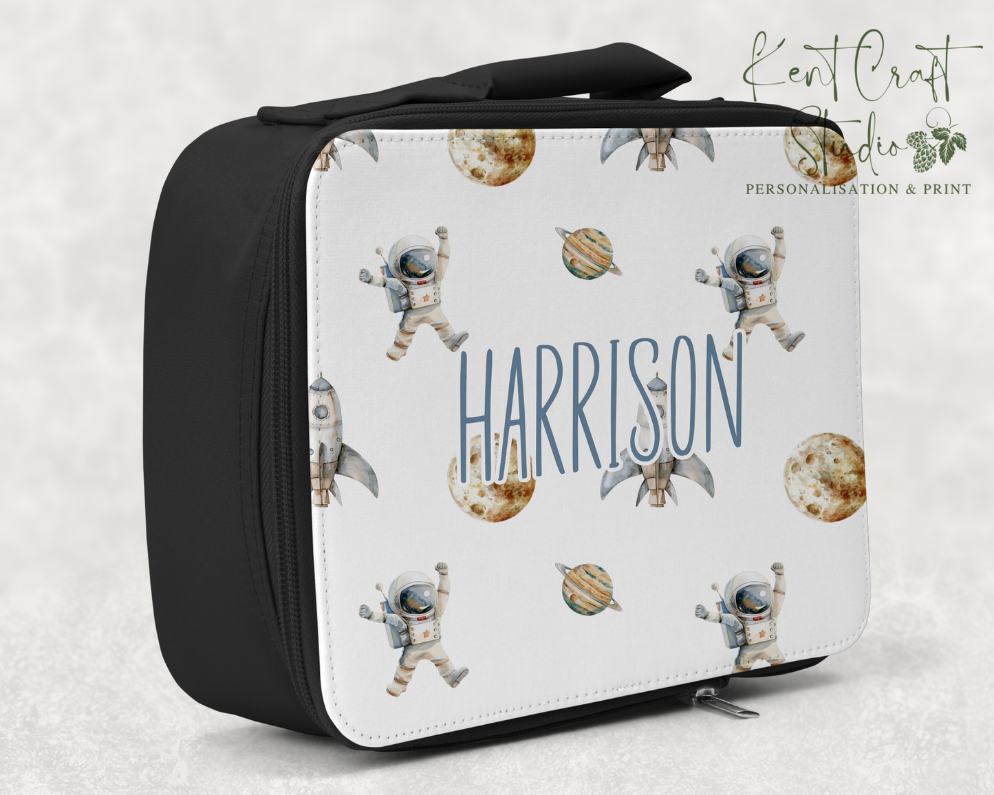 Personalised Lunch Box Bag, Astronaut Space Theme