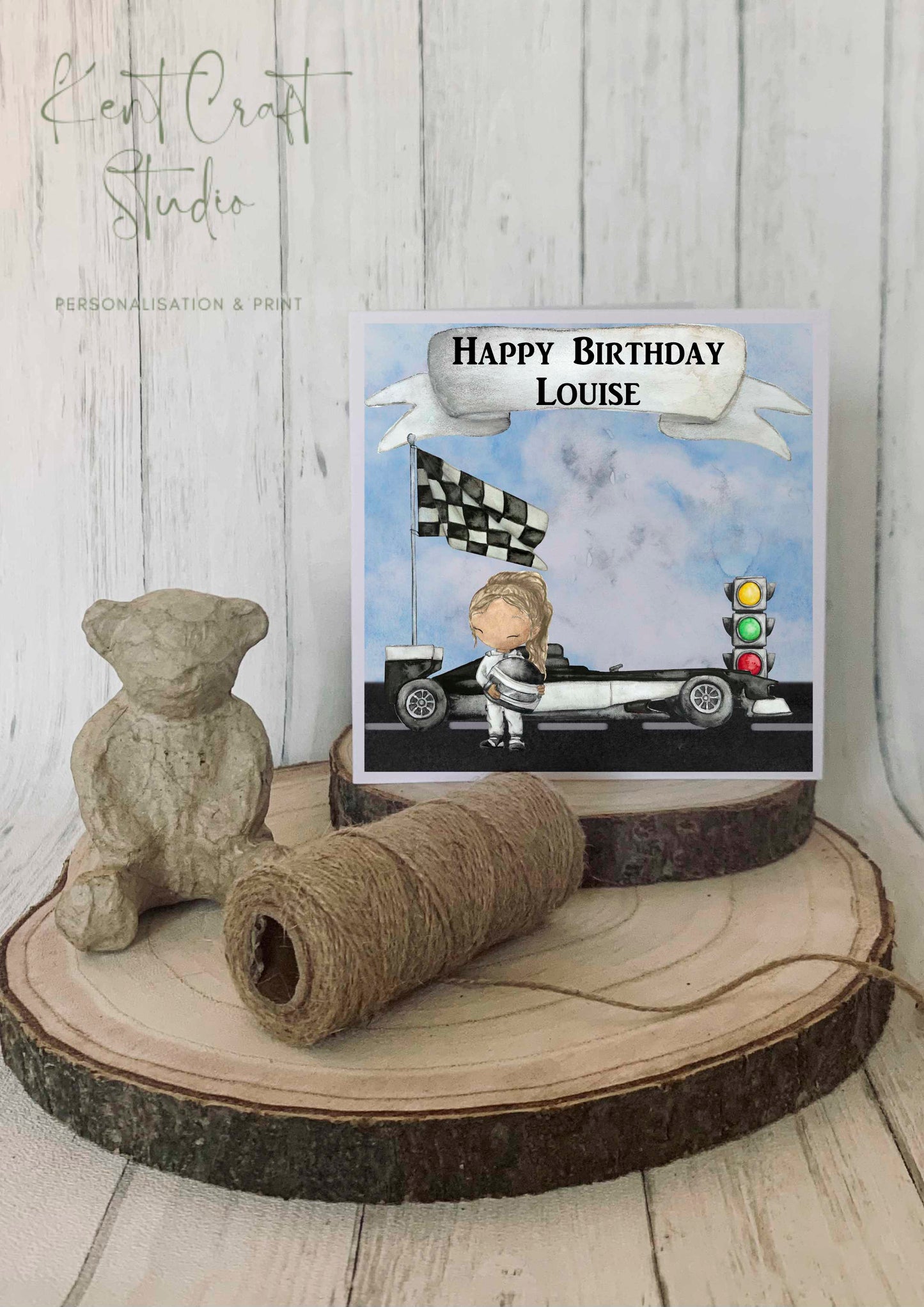 Personalised Racing Driver Cushion - Racer Girl or Boy