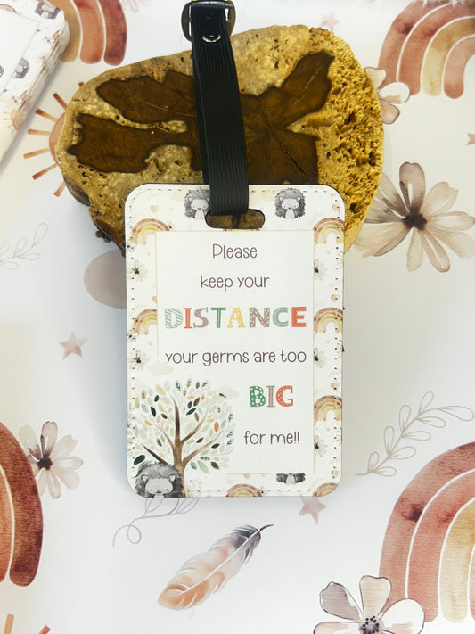 Hedgehog germ tag, Pram tag, Please don’t touch sign, Baby gift, New baby, Preemie gift