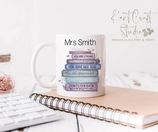 Personalised Pastel Butterfly Book Mug - Self Love - Affirmation - Inspirational