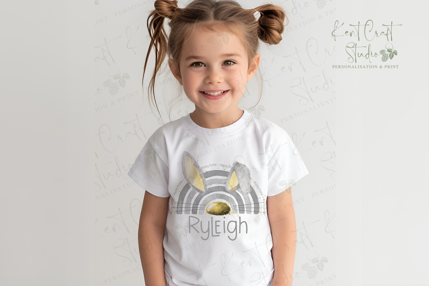 Personalised Easter rainbow T-shirt, Easter bunny clothing, Easter gift