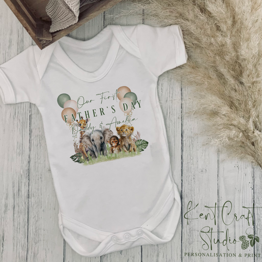 First Father’s Day Baby Vest, Safari Baby Grow, First Father’s Day Gift, 1st Father’s Day