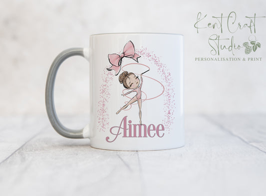 Personalised Rhythmic Gymnastics Gymnast Girl Grey Mug Gift