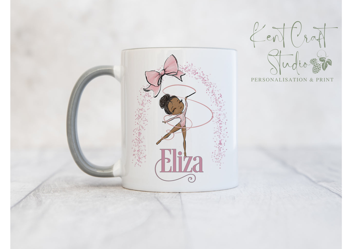 Personalised Rhythmic Gymnastics Gymnast Girl Grey Mug Gift