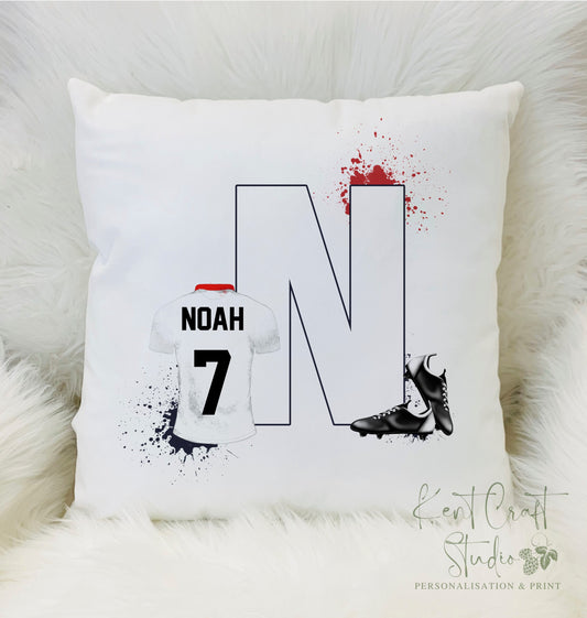Personalised Football Initial Name Room Cushion