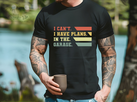 Humour car t-shirt gift, I can't I have plans t-shirt, Car fanatic t-shirt, Gift for him
