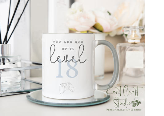 Grey Milestone Fine Line Gaming Birthday Mug Gift - 18th - 21st