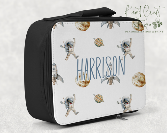 Personalised Lunch Box Bag, Astronaut Space Theme