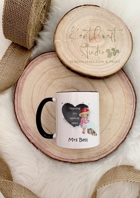 Personalised Male Female Teacher Christmas Mug - Santa - Gift