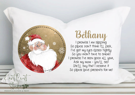 Personalised Vintage Santa Father Christmas Pillow Case - Christmas Eve